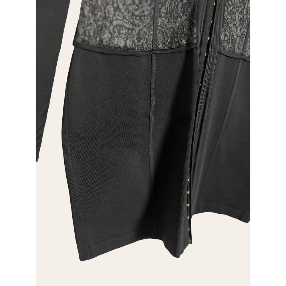 BALMAIN Black Paisley Lace Long Sleeve Corset Mini Dress Size 6 - Picture 13 of 14